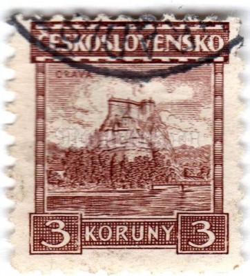 марка Чехословакия 3 кроны "Orava castle" 1931 год Гашение