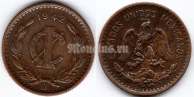 монета Мексика 1 сентаво 1942 год