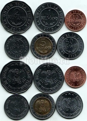 Боливия набор из 6-ти монет
