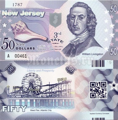 бона Нью-Джерси 50 долларов 2013 год - Ливингстон Уильям