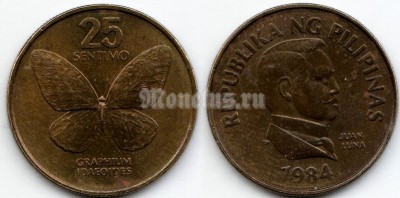 монета Филиппины 25 сентимо 1984 год