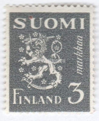 марка Финляндия 3 марки "Coat of Arms" 1947 год