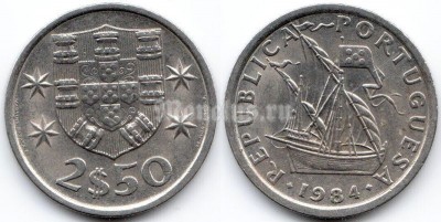 монета Португалия 2.5 эскудо 1984 год
