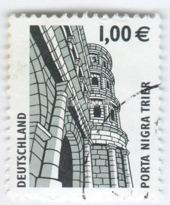 марка ФРГ 1 евро "Porta Nigra, Trier" 2002 год Гашение