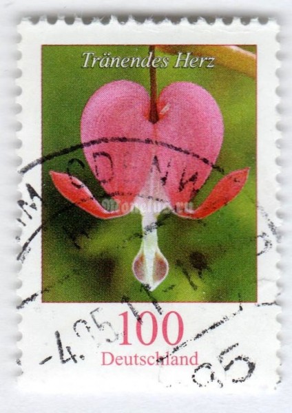 марка ФРГ 100 центов "Flowers - Bleeding Heart - Lamprocapnos spectabilis" 2005 год Гашение