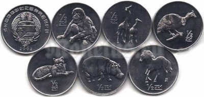 Северная Корея набор из 6-ти монет (животные)