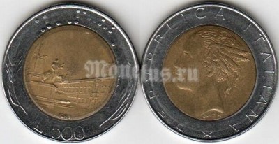 монета Италия  500 лир 1987 год