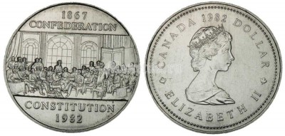 1 доллар КАНАДА Конституция 1982 год.