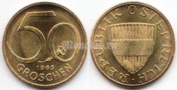 монета Австрия 50 грошей 1965 год