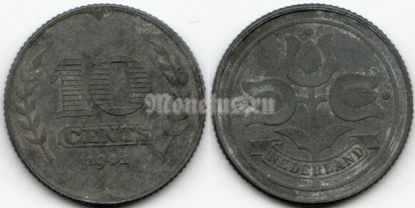 монета Нидерланды 10 центов 1941 год