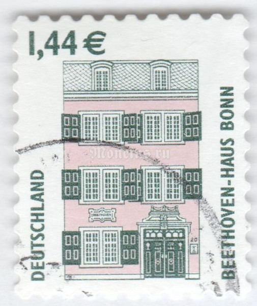 марка ФРГ 1,44 евро "Beethoven House, Bonn" 2003 год Гашение