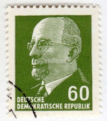 марка ГДР 60 пфенниг "Ulbricht, Walter" 1964 год Гашение