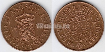 монета Нидерландская Индия 2.5 цента 1945 год