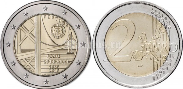 монета Португалия 2 евро 2016 год 50-летие Моста имени 25-го Апреля