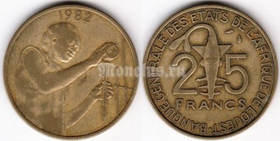 монета Западная Африка (BCEAO) 25 франков 1982 год