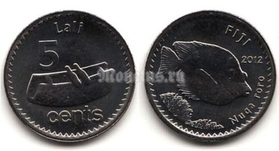 монета Фиджи 5 центов 2012 год