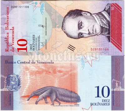 банкнота Венесуэла 10 боливар 2018 год