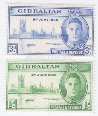 Набор Гибралтар из 2-х марок "Победа второй мировой войны" 1946 год