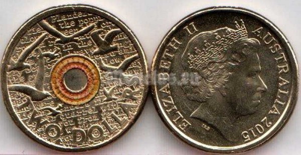 монета Австралия 2 доллара 2015 год - День памяти - II Мировая война