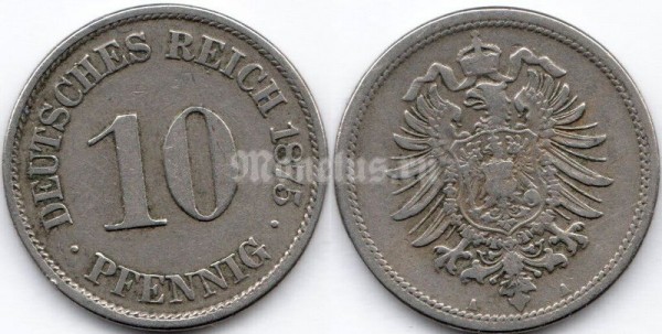монета Германия 10 пфеннигов 1875 год А