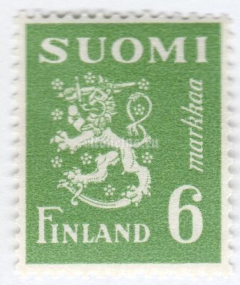 марка Финляндия 6 марок "Coat of Arms" 1948 год