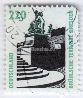 марка ФРГ 220 пфенниг "Brühl's Terrace, Dresden**" 1997 год Гашение