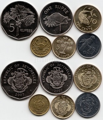 Сейшельские острова набор из 6-ти монет