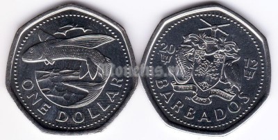монета Барбадос 1 доллар 2012 год