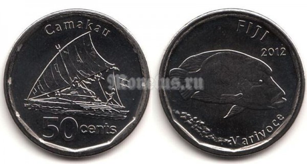 монета Фиджи 50 центов 2012 год
