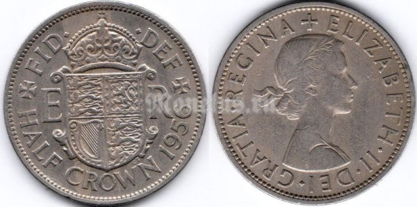 монета Великобритания 1/2 кроны 1956 год