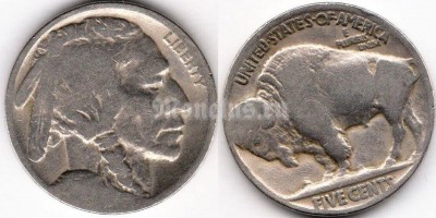 монета США 5 центов 1913-1938 год
