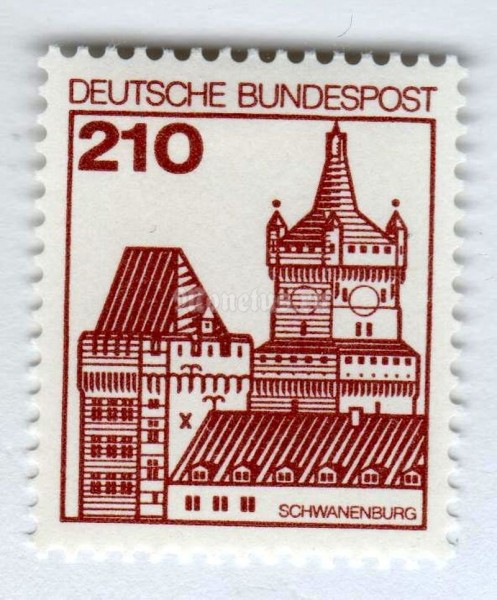 марка ФРГ 210 пфенниг "Schwanenburg Castle, Kleve" 1979 год