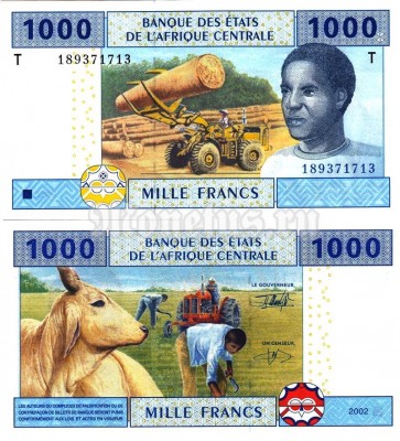 бона Конго 1000 франков 2002 год