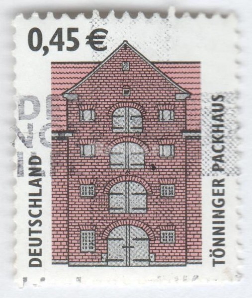 марка ФРГ 0,45 евро "Tönning Packing House" 2002 год Гашение