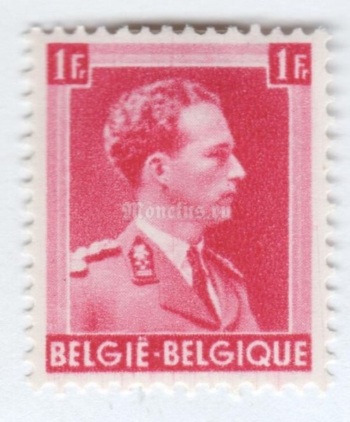 марка Бельгия 1 франк "King Leopold III" 1941 год
