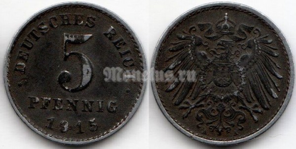 монета Германия 5 пфеннигов 1915 год А