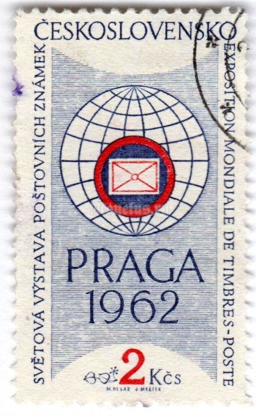 марка Чехословакия 2 кроны "Praga 1962 World Stamp Exhibition" 1961 год Гашение