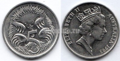 монета Австралия 5 центов 1993 год
