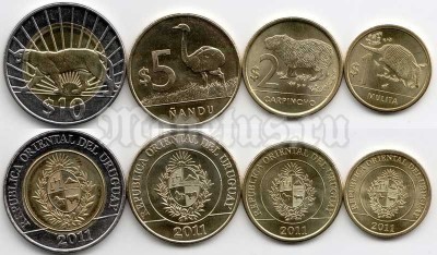 Уругвай набор из 4-х монет 2011 - 2012 год