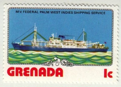 марка Гренада 1 цент М. В. Федеральный Ладони Вест-Индии Доставка 1976 год