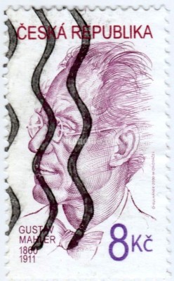 марка Чехия 8 крон "Gustav Mahler (1860-1911)" 2000 год гашение