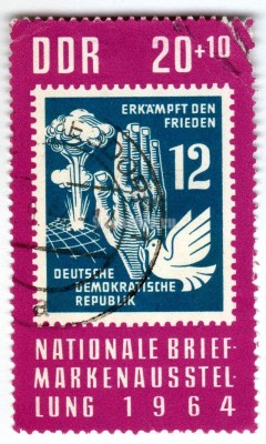 марка ГДР 20+10 пфенниг "Stamp exposition" 1964 год Гашение
