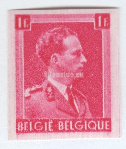 марка Бельгия 1 франк "King Leopold III" 1941 год 2-й тип