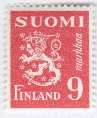 марка Финляндия 9 марок "Coat of Arms" 1948 год
