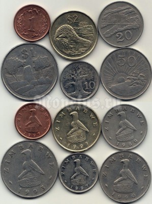Зимбабве набор из 6-ти монет 1989-1997 год