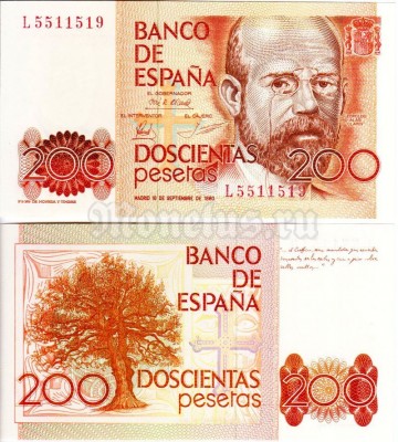 банкнота Испания 200 песет 1980 (1984) год
