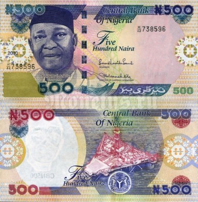 бона Нигерия 500 найра 2001-2011 год