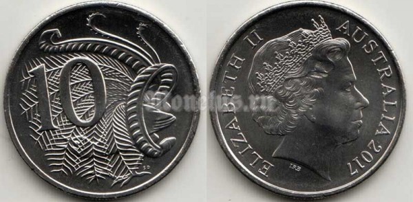монета Австралия 10 центов 2017 год