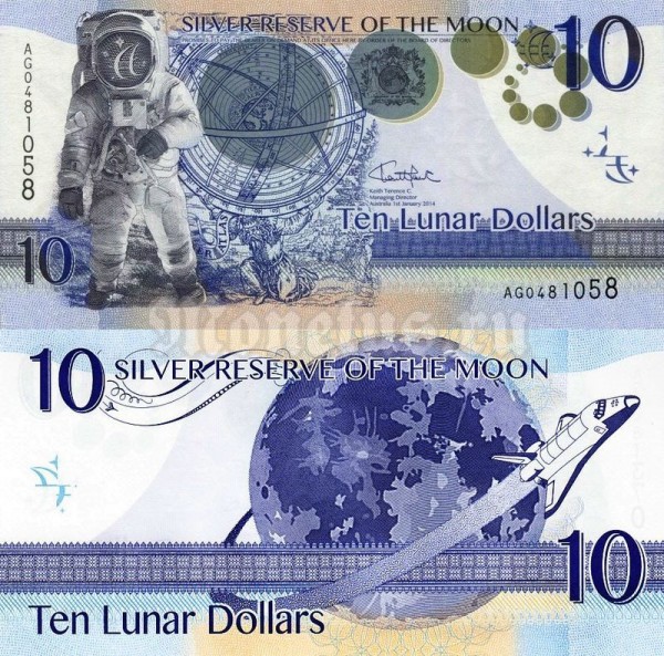 бона Австралия 10 лунных долларов 2014 год - Космос