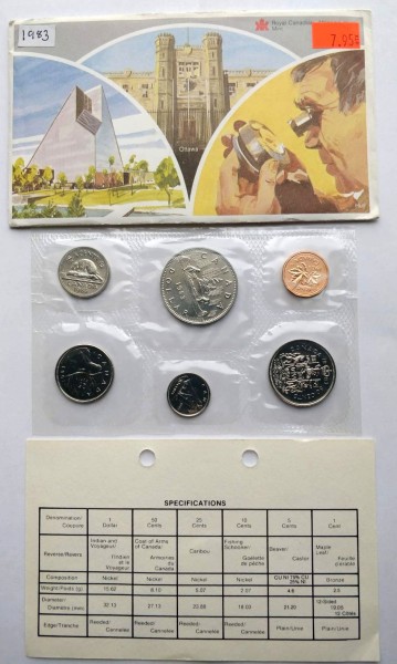 Канада набор из 6-ти монет 1983 год, в запайке